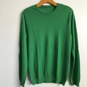 Eric Bombard Cashmere Sweater Kelly Green Long Sleeve Crew Womens S
